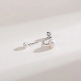 OSM Flat Round Silvery White Earrings 4–8mm – S925 Silver