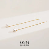 OSM Circular Silvery White Earrings 7–8mm – S925 Silver