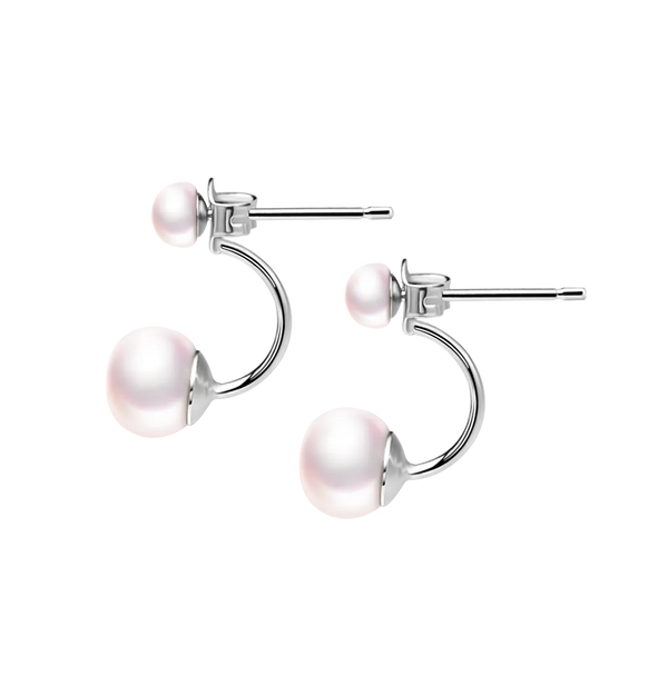 OSM Flat Round Silvery White Earrings 4–8mm – S925 Silver