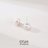 OSM Flat Round Silvery White Earrings 10–11mm – S925 Silver