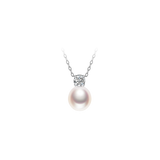OSM Teardrop White Pearl Necklace 8–9mm, S925 Silver