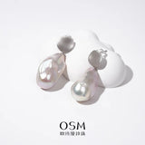 OSM Pearl Earrings 13–15mm White, S925 Silver
