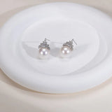 OSM Round Silvery Earrings 11–12mm – 925 Silver with Cubic Zirconia