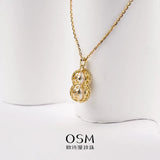 OSM Pearl Necklace 6–7 mm Flat Round 925 Silver / Gold Accents