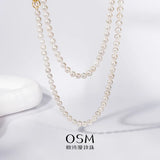 OSM Pearl Necklace 7–8 mm, 120 cm with Gold Alloy Clasp