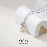 OSM White Pearl Necklace 11–12mm, S925 Silver