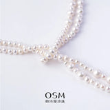 OSM White Pearl Necklace 5–8mm Nearly Round, 160cm