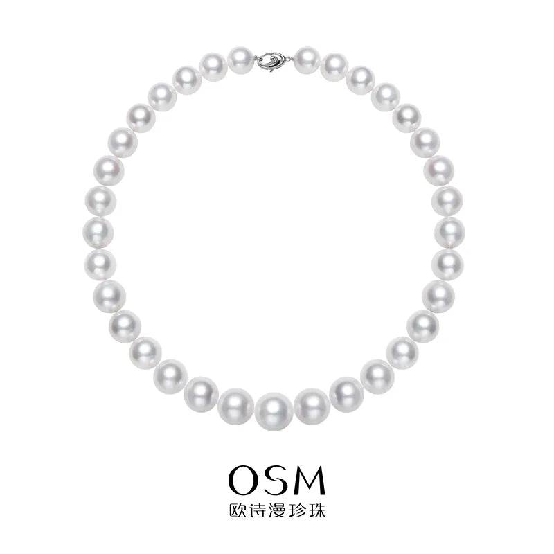 OSM Pearl Necklace 11–13 mm with S925 Sterling Silver Clasp