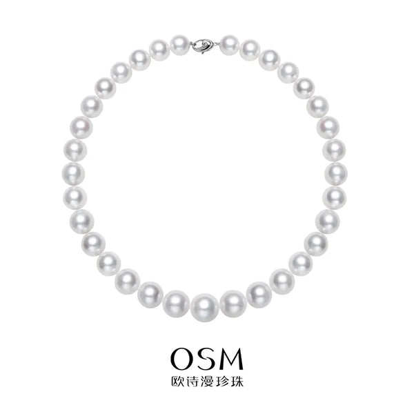 OSM Pearl Necklace 11–13 mm with S925 Sterling Silver Clasp