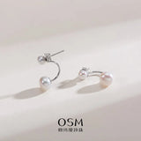 OSM Flat Round Silvery White Earrings 4–8mm – S925 Silver