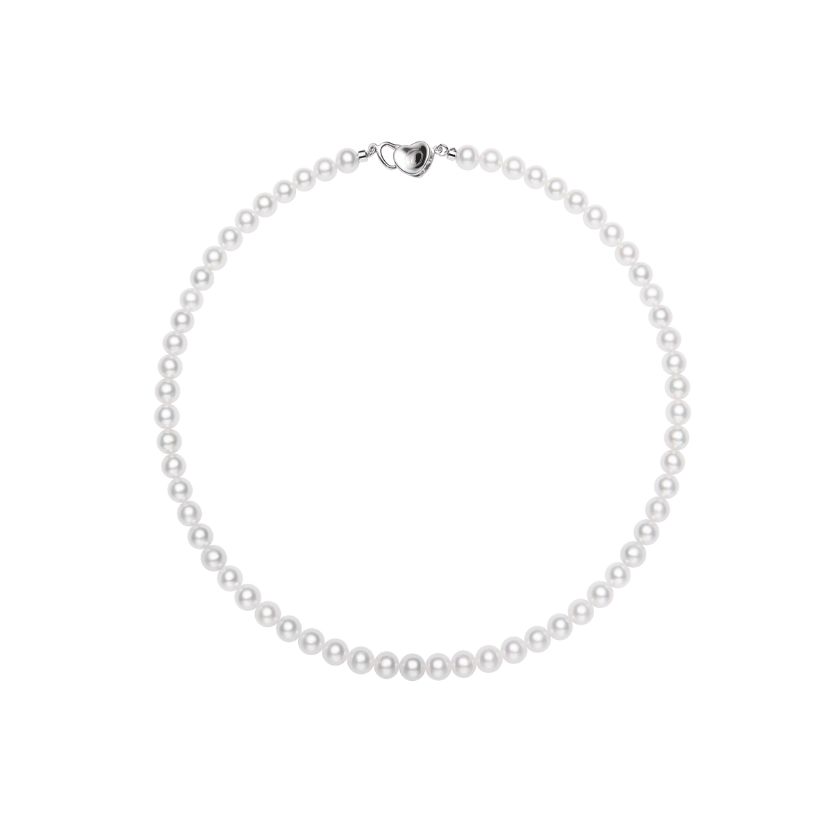 OSM White Pearl Necklace – 7–8mm Circular, S925 Silver