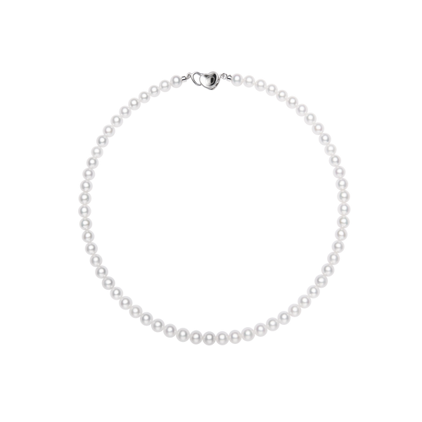 OSM White Pearl Necklace – 7–8mm Circular, S925 Silver