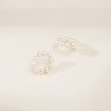 OSM Near-Circle Silvery White Earrings 5–6mm – S925 Silver