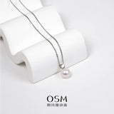 OSM White Pearl Necklace 10–11mm, S925 Silver