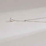 OSM Teardrop White Pearl Necklace 10–11mm, S925 Silver