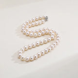 OSM White Pearl Necklace 7–8mm Near-Circular 9K Gold