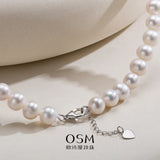 OSM  Pearl Necklace 9–10 mm with S925 Sterling Silver Clasp