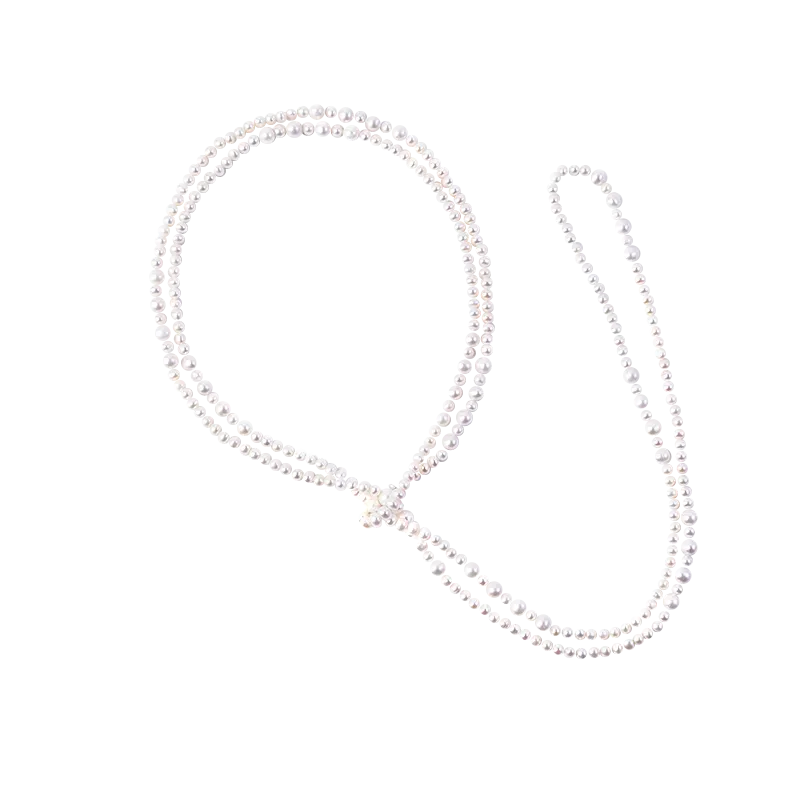 OSM White Pearl Necklace 5–8mm Nearly Round, 160cm