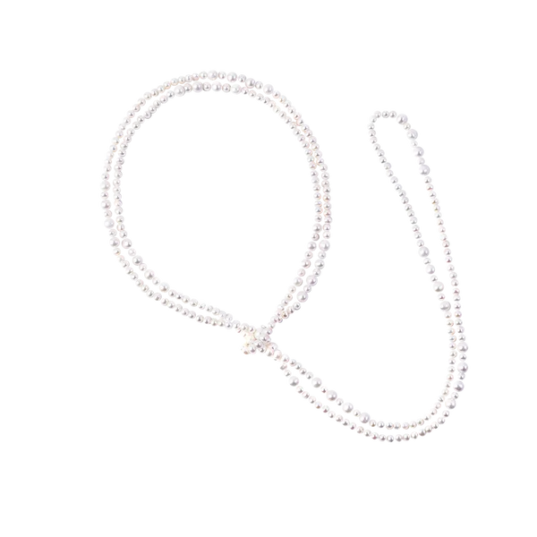 OSM White Pearl Necklace 5–8mm Nearly Round, 160cm